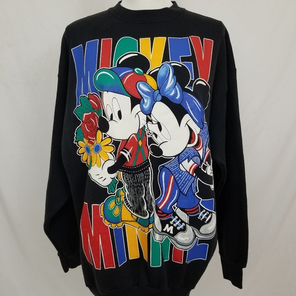 Disney Tops - Vintage Mickey & Minnie Disney Crewneck Sweatshirt